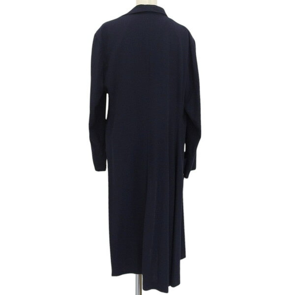 ヨウジヤマモト 80’s 丸文字タグ ウール ギャバジン ロング ベスト アンサンブル レディース ネイビー IG00478【中古】