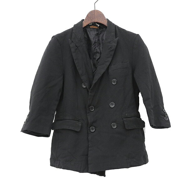 樂天商城 - BLACK COMME des GARCONS ブラック コムデギャルソン AD2009 サイズXS ポリエステル ダブル テーラード ジャケット ユニセックス ブラック YB0014 【中古】