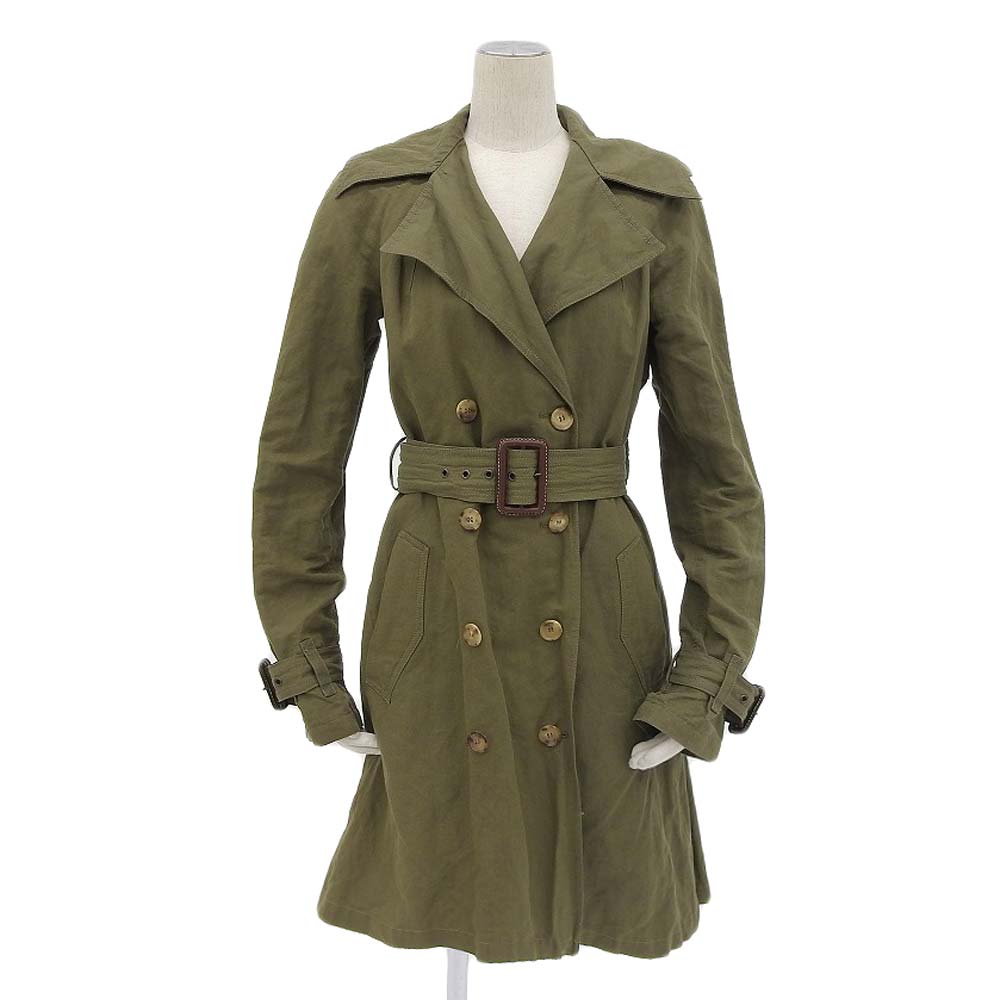 美品 MICHAEL KORS マイケルコース トレンチ コート 2 カーキ レディース 253454 