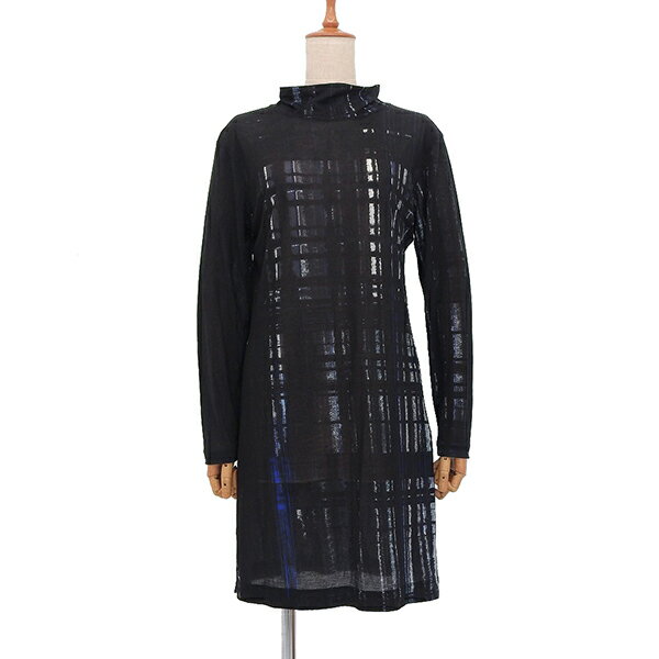 美品 Y's ワイズ 24SS YS-T80-267 HAND PAINTED PLAID PRINT サイズ2 レーヨン シースルー生地 長袖 ロング トップス レディース ブラック YB0066 【中古】 楽天市場】YS（レディースファッション）の通販