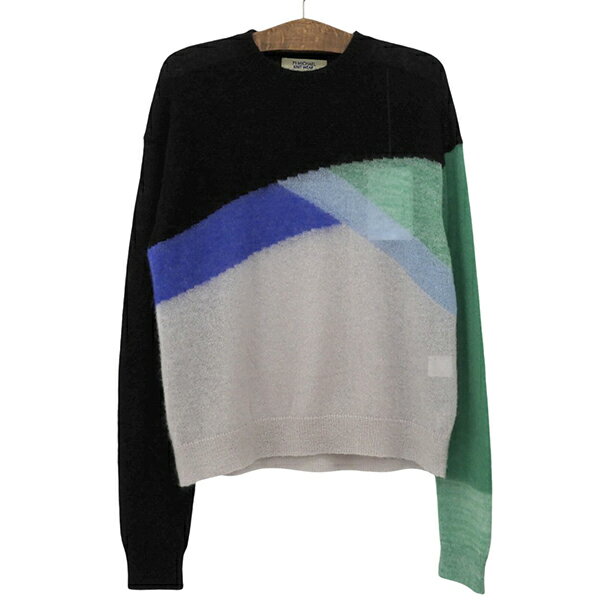 71 MICHAEL ミシェル セーター MC241K018 サイズ2(M) モヘア混 クルーネック 長袖 ニット メンズ ブラック×グリーン×ホワイト×ブルー YB0161 【中古】