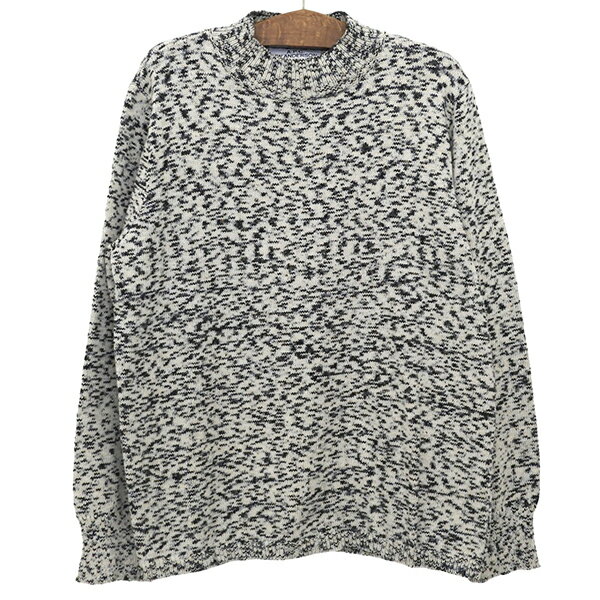 樂天商城 - J.W.ANDERSON JWアンダーソン A.P.C セーター COGFT-M23177 サイズXL コットン 長袖 ニット 総柄 メンズ ホワイト×ネイビー系 YB0166 【中古】