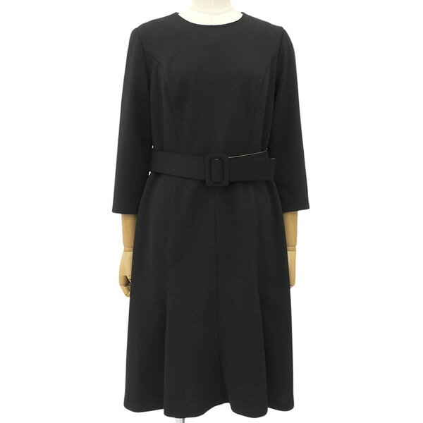 Rakuten - 美品 カルバンクライン CALVIN Klein ワンピース 黒 ベルト付 サイズ4 レディース 301257 【中古】