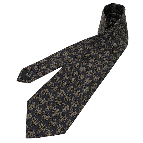 乐天商城 - GUCCI グッチ クレスト シルク 総柄 ネクタイ メンズ ネイビー ECO0072 【中古】