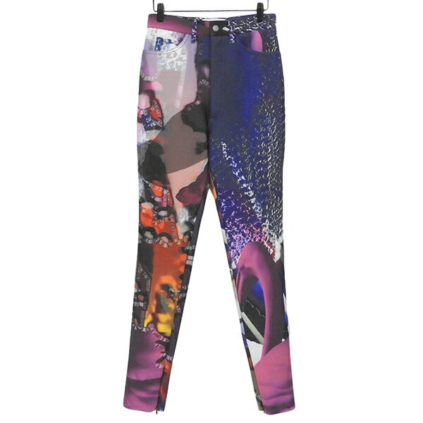 Rakuten - Maison Margiela メゾンマルジェラ ABSTRACT PRINT SLIM FIT TROUSE アブストラクトプリント スリムフィット トラウザー 白タグ S29LA0048 サイズ42 パンツ レディース マルチ ECO0084 【中古】