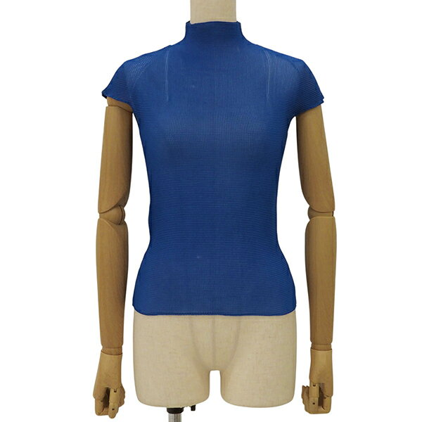 樂天商城 - ISSEY MIYAKE イッセイミヤケ IM84-FJ941 サイズM プリーズ シワ加工 ショートスリーブ トップス レディース ブルー ECO0106 【中古】
