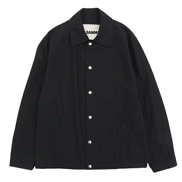 Rakuten - JILSANDER ジルサンダー J23BN0003 J45071 サイズ46 コットンポプリン バックロゴ ジャケット アウター メンズ ブラック ECO0107 【中古】