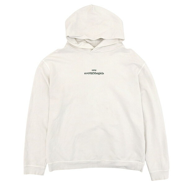 Rakuten - Maison Margiela メゾンマルジェラ アップサイドダウン S50GU0167 S25503 サイズ46 コットン ロゴ プルオーバー フーデッド パーカー メンズ ホワイト ECO0114 【中古】