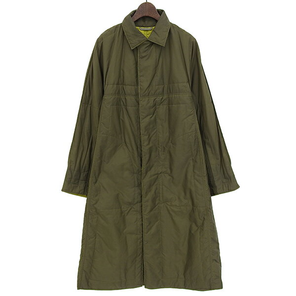 Rakuten - ISSEY MIYAKE PLEATS PLEASE イッセイミヤケ プリーツプリーズ JPタグ PP19-FA373 サイズ3 キルティング バルカラー コート アウター レディース カーキグリーン ECO0116 【中古】