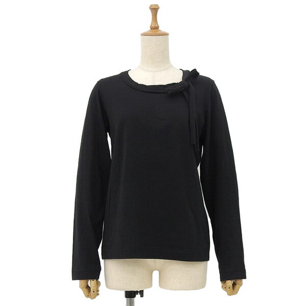乐天商城 - tricot COMME des GARCONS トリコ コム デ ギャルソン 2012SS TI-T012 AD2011 サイズM コットン リボン 長袖 カットソー トップス レディース ブラック ECO0142 【中古】