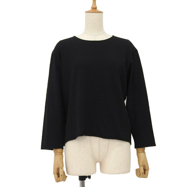 乐天商城 - tricot COMME des GARCONS トリコ コム デ ギャルソン TT-050220 AD1991 ウール カットオフ クルーネック 長袖 ニット トップス レディース ブラック ECO0150 【中古】