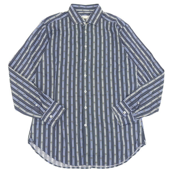 美品!!エトロ『希少ペイズリー柄の輝き』ETRO 長袖 シャツ ボタン 