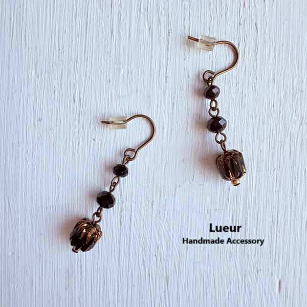 Rakuten - Lueur リュール ビーズ ロング ピアス ハンドメイド 作家 N47 アクセサリー made in japan レディースファッション 大人 ナチュラル 大人コーデ きれいめ シンプル カジュアル ジュエリー 30代 40代 50代 60代 大人の フェミニン ladies レディース fashion アクセ BLACK