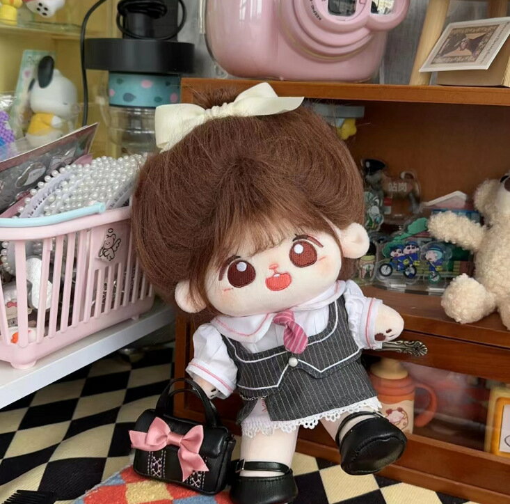 6点セット 20cm 人形の服 綿人形の服 着せ替え ワイシャツ+スカート+パケット+靴+ネクタイ+
