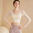 ヨガウェア 長袖トップス カップ付 レイヤード ピラティス ウェア レディース おしゃれ かわいい タンクトップ 無地 シンプル エクササイズ 運動着 ヨガブラ...