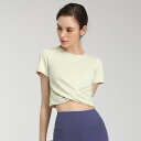 ヨガウェア トップス レディース 6color 半袖 ヨガトップス ヨガtシャツ 薄手 ピラティス ウェア シンプル 無地 かわいい へそ出し ウエスト 細見え フィットネス ホットヨガ ストレッチ ダンス 運動着 吸水 速乾 ジムウェア