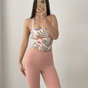 ヨガウェア レディース 5color 花柄 かわいい インナー ホルターネック カップ付き スポーツウェア タンクトップ ピラティスウェア ストレッチ ダンス ...