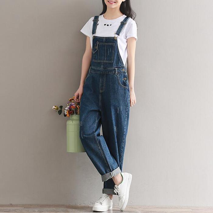 デニムサロペット レディース オールインワン サロペット ミドル丈 デニムパンツ オーバーオール デニムパンツ オールインワン サロペット デニムつりズボン ネイビー