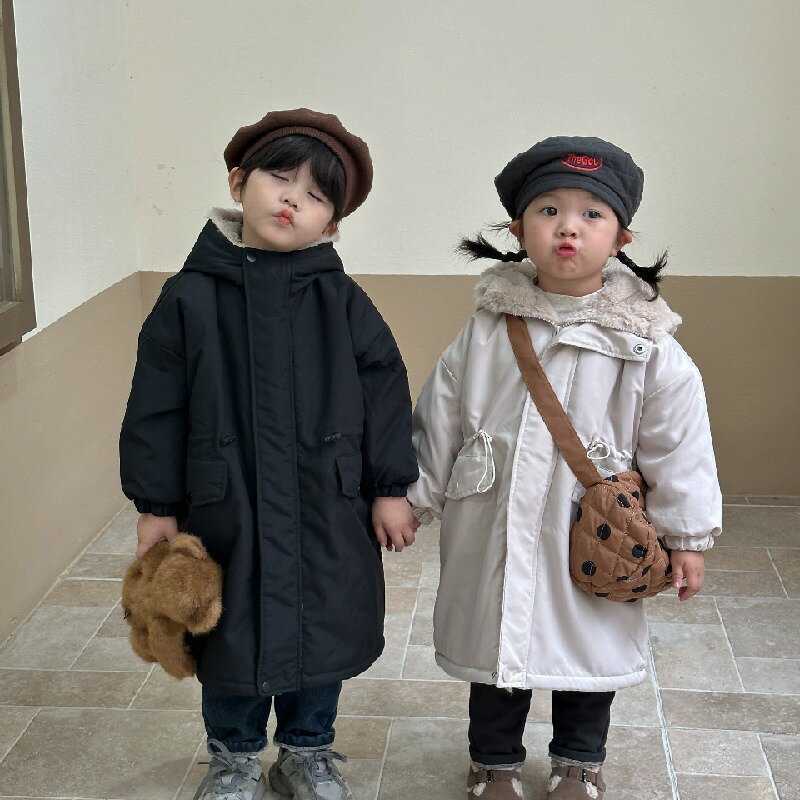 キッズ 起毛 ロングコート フード付き アウター 防寒 ユニセックス キッズ 裏起毛 女の子 男の子 ベビ..