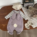 【2点セット】オーバーオール ベビー サロペット ウサ耳 ベビー服 子供服 トップス パンツ 女の子 オーバーオール 兎 うさぎ キッズ ベビー サスペンダー ...