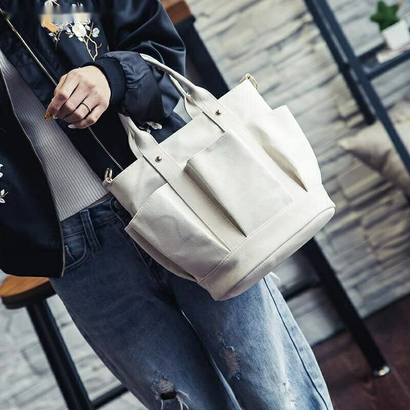 トートバッグ キャンバス 無地 厚手 2way レディース ショルダー ミニ 布 シンプル