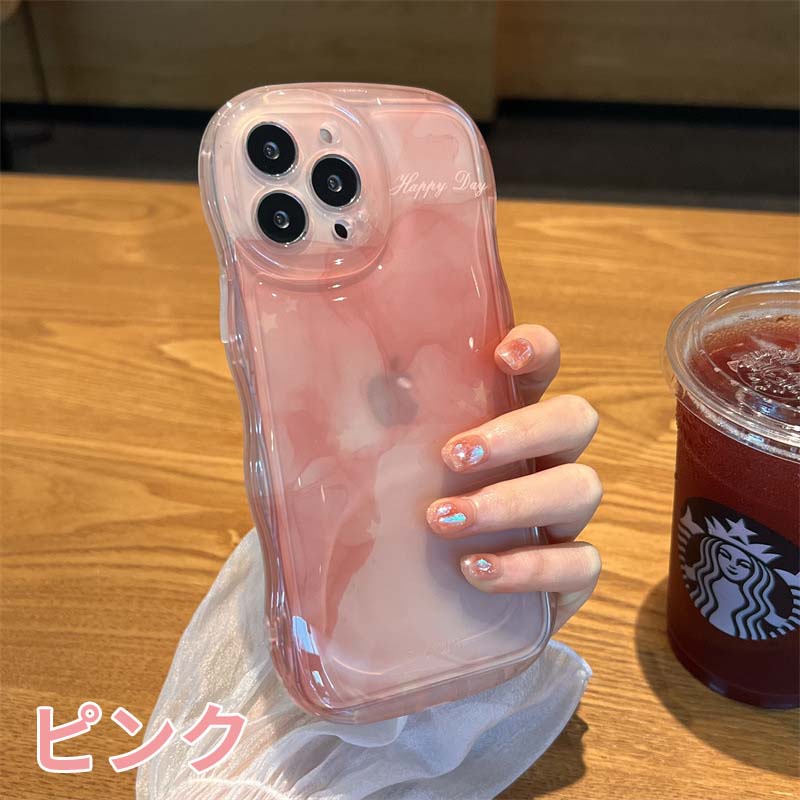 Rakuten - iPhone15 Pro Max iPhone 15 14 13 12 11 クリアケース 透明 グラデーション かわいい おしゃれ 耐衝撃 エアクッション 韓国