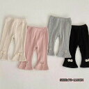 ベビー リブレギンス 女の子 フレアパンツ 子供服 裾スリット スパッツ レギンス キッズ フレアレギンス ストレッチ ガールズ リボン付 保育園 幼稚園 小学生 履きやすい 赤ちゃん レギパン スパッツ 長ズボン 73 80 90 100 110