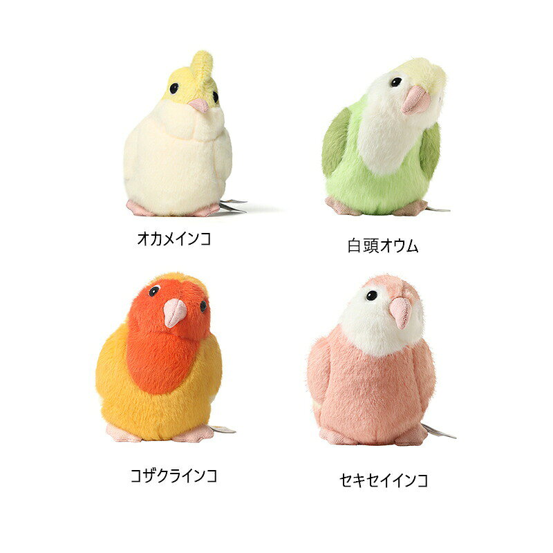 インコ オカメインコ 秋草インコ メンフクロウ キバタン 黄桃 リアル ぬいぐるみ ...