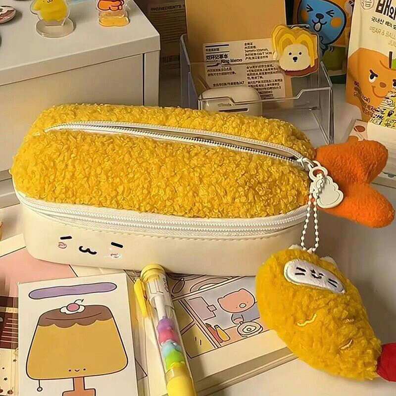 エビフライの尾型 ペンケース 天ぷら風 エビシッポ 筆箱 ぬいぐるみ ペンポーチ 文具収納ポーチ もふもふ ぬいぐるみペンケース 文房具収納袋 収納ポーチ ぬいぐるみ収納ポーチ 収納袋 ポーチ 化粧ポーチ コスメポーチ ふわふわ 癒し系 brain-a2023-10005891 Rizumu楽天市場店 サンプル画像2