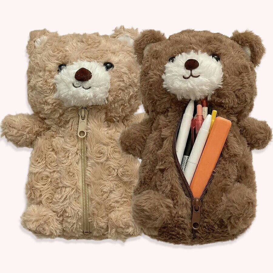 熊型 ペンケース クマ 筆箱 ぬいぐるみ ペンポーチ 文具収納ポーチ もふもふ ぬいぐるみペンケース 文房具収納袋 収納ポーチ ぬいぐるみ収納ポーチ 収納袋 ポーチ 化粧ポーチ コスメポーチ ふわふわ 癒し系 brain-a2023-10005935 Rizumu楽天市場店 パッケージ画像
