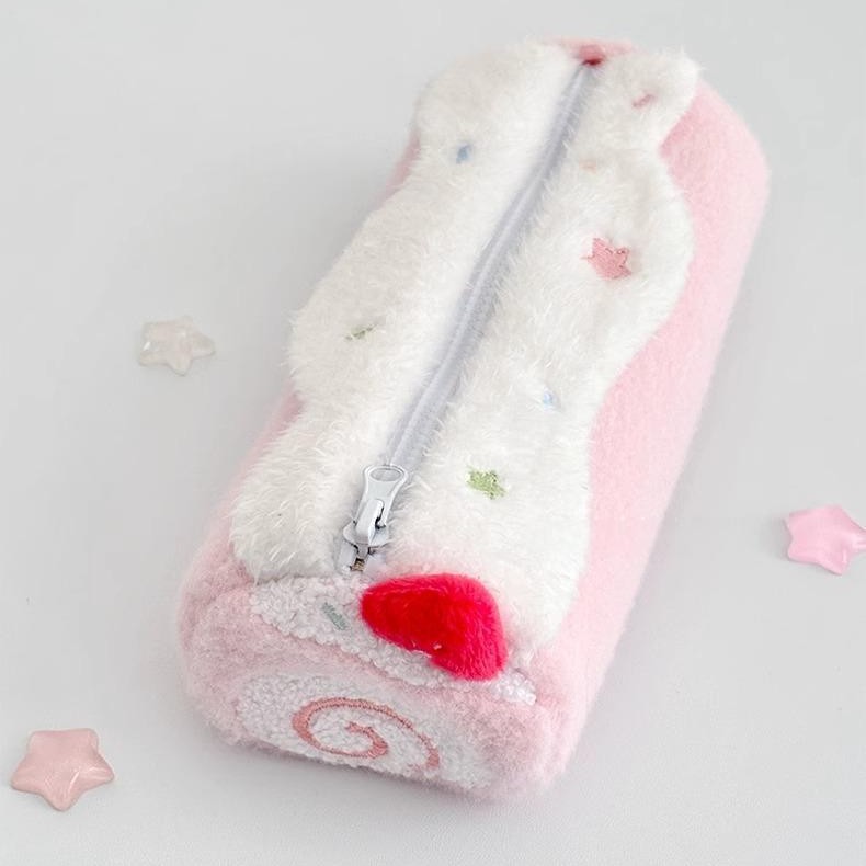 スイスロール型 ペンケース ロールケーキ 筆箱 ぬいぐるみ ペンポーチ 文具収納ポーチ もふもふ ぬいぐるみペンケース 文房具収納袋 収納ポーチ ぬいぐるみ収納ポーチ 収納袋 ポーチ 化粧ポーチ コスメポーチ ふわふわ 癒し系 brain-a2023-10005946 Rizumu楽天市場店 サンプル画像2