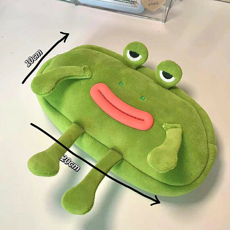 蛙 ペンケース おバカな大口カエル 筆箱 カエル ぬいぐるみ ペンポーチ 文具収納ポーチ もふもふ ぬいぐるみペンケース 文房具収納袋 収納ポーチ ぬいぐるみ収納ポーチ 収納袋 ポーチ 化粧ポーチ コスメポーチ ふわふわ 癒し系 brain-a2023-10005941 Rizumu楽天市場店 サンプル画像2