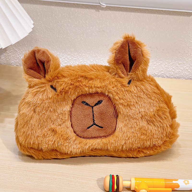 カピバラ ペンケース 筆箱 ぬいぐるみ ペンポーチ 文具収納ポーチ もふもふ ぬいぐるみペンケース 文房具収納袋 収納ポーチ ぬいぐるみ収納ポーチ 収納袋 ポーチ 化粧ポーチ コスメポーチ ふわふわ 癒し系 マジメ顔 鼻水顔 萌え顔 brain-a2023-10005950 Rizumu楽天市場店 サンプル画像3
