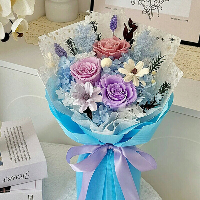 プリザーブドフラワー プリザーブドローズ 長持ちする花 バラブーケ 枯れない花束 ...