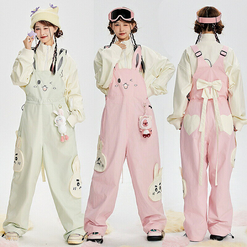 商品説明商品内容ビブパンツ（上着は含めません）詳細情報素材：ポリエステル耐水圧：15000mmH2O透湿度:10000g/m2/24h内側フリース裏起毛、表面ウィンドブレーカー加工縫い目部分のシール加工で、水漏れを防止します女性モデル情報：身長162CM、体重41KG、着用Mサイズ生産国中国注意書き（購入前に必ずご確認ください）※商品写真は、できる限り現品を再現するように画像処理などの補正を行っておりますが、ご利用のモニターや環境により差異が生じます。予めご了承ください。※生地の特性上、多少ニオイがある場合がございますが、日陰干しで数日干していただくか、あるいは数回ご使用していただく間に、 ニオイは気にならなくなります。※上記の数値は、実測によるものです。多少の誤差はご容赦ください。※仕様は予告なく変更される場合があります。（ご使用に差し支えない程度）・色がある場合、モニターの発色の具合によって実際のものと色が異なる場合がある。・ご注文後、10営業日以内に配送手続きをいたします。配送作業完了後、4〜7日程度でのお届けとなります。（商品によって納期が異なりますので、詳細は店舗までお問い合わせください。） ビブパンツ スノボパンツ レディース スキーパンツ サスペンダーパンツ サスペンダー付き ロングパンツ 長ズボン ボトムス スノーボードパンツ スノー 可愛い 兎柄 兎耳 背中蝶結び装飾 ハート形パッチ ライトグリーン ピンク ウィンタースポーツ用 雪遊び 雪場 スキー場 撥水 保温 防風 スノーボードウェア スキーウェア スノボウェア スノーウェア"メーカー希望小売価格はメーカーカタログに基づいて掲載しています