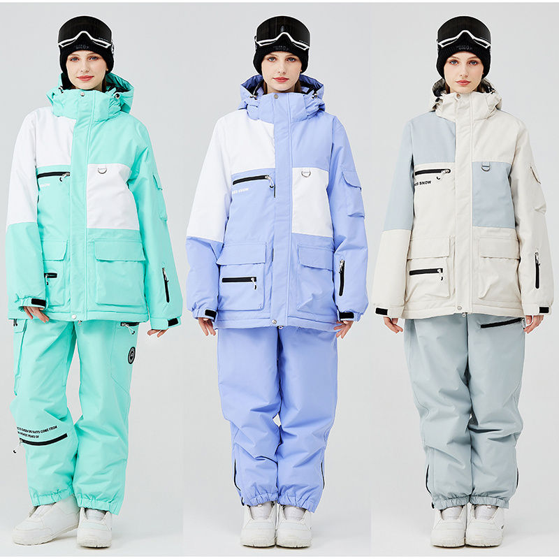 スノーボードウェア レディース メンズ 上下セット セットアップ スキーウェア スノボウェア 男女兼用 ジャケット ロングパンツ 防水 防寒 保温 韓国風 ウィンタースポーツウェア 防水10000mm