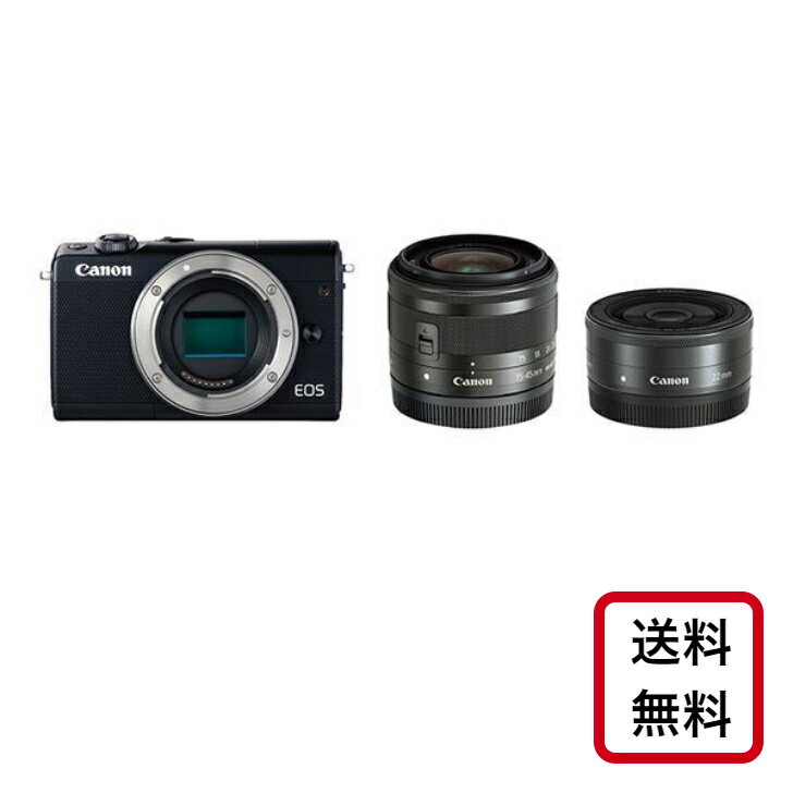 【新品】Canon ミラーレス一眼カメラ EOS M100 ダブルレンズキット ブラック EOSM100BK-WLK