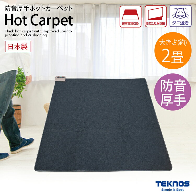 送料無料(一部地域を除く)TEKNOS 【テクノス TWB-2500J 防音厚手ホットカーペット 2