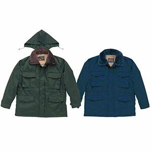 ナイロン100%ユニフォーム【橘被服10000ナイロンツイルカストロコート(フードイン)】冬期の屋外作業に最適 警備 防寒 作業 警備服 防寒服 作業服