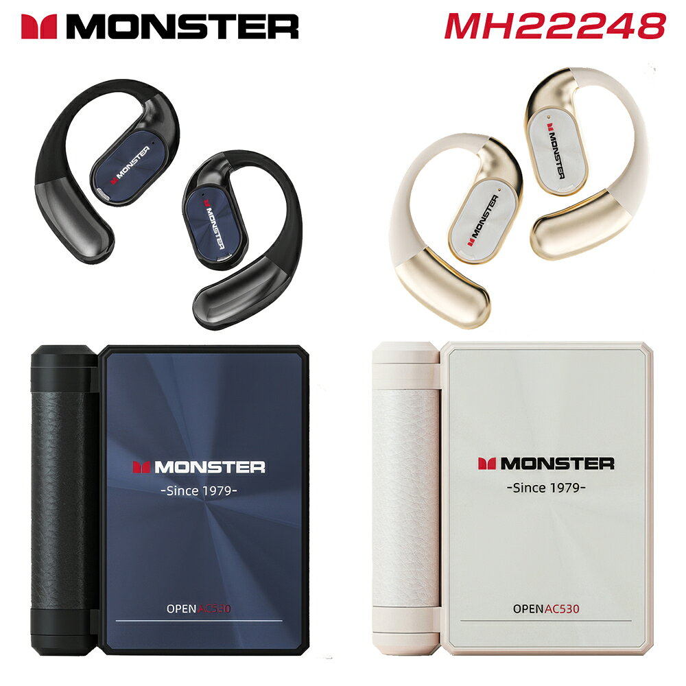 MONSTER  Bluetooth イヤホン  耳をふさがないので疲れない・IPX5防水 ブラック / ホワイト 