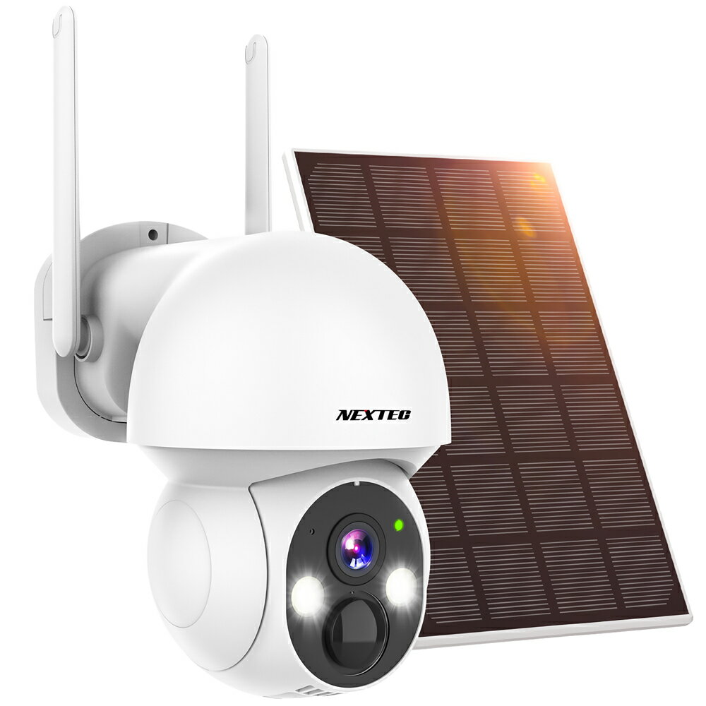 ■400万画素の高解像度 細部まで確認可能な400万画素の高精細映像。自動逆光補正等によりいつでも見やすさを保ちます。 ■ソーラーパネル搭載 太陽光パネルによる充電と、本体内蔵のバッテリー [ 容量：5200mAh ] により、ほぼ給電の心...