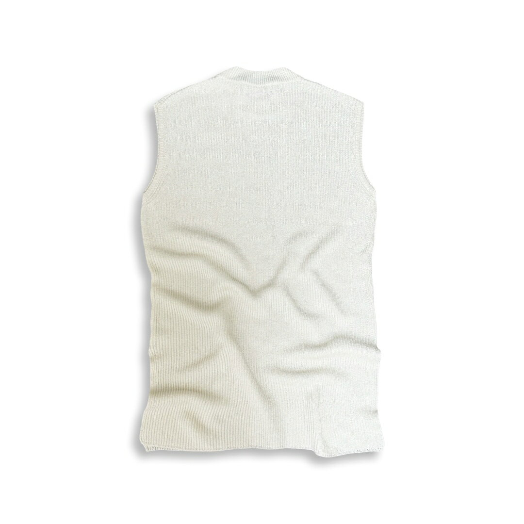 ブランハート　楽天市場店のMaxMara マックスマーラ ノースリーブ ニット ホワイト size M レディース イタリア製 美品【中古】【鑑定済み】【送料無料】｜アングル2