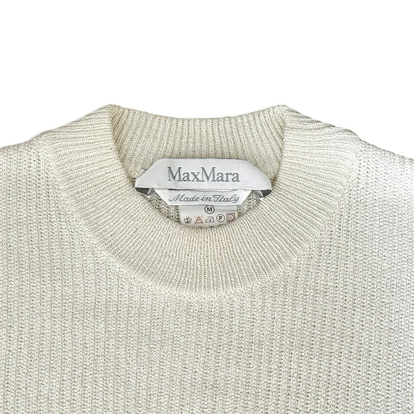 ブランハート　楽天市場店のMaxMara マックスマーラ ノースリーブ ニット ホワイト size M レディース イタリア製 美品【中古】【鑑定済み】【送料無料】｜アングル3