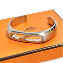 HERMES エルメス DELTA デルタ カフ バングル ブレスレット ラージモデル シルバー フランス製 メンズ ユニセックス【中古】【鑑定済み】【送料無料...