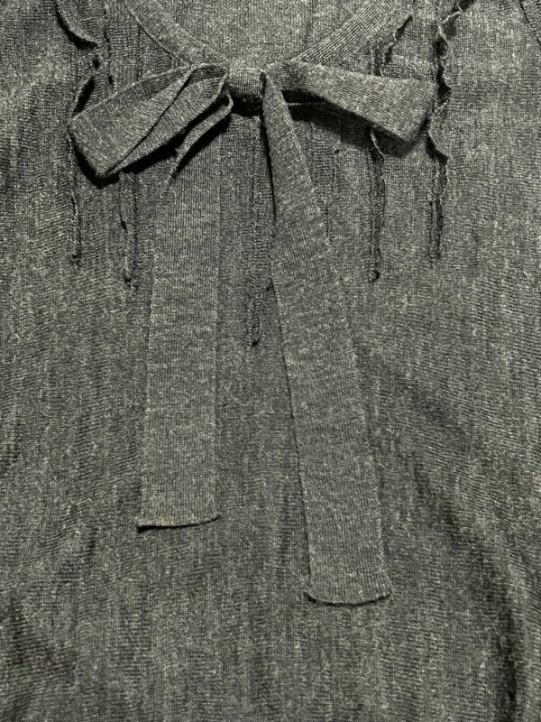 VALENTINO ROMA ヴァレンティノ ローマ リボン フリル ノースリーブ ウール ニット セーター ベスト グレー size 42 レディース 国内正規品【中古】【鑑定済み】【送料無料】