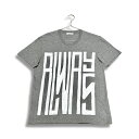 VALENTINO ヴァレンティノ 正規品 ALWAYS プリント コットン 半袖 Tシャツ グレー Mサイズ メンズ イタリア製【中古】【鑑定済み】【送料無料】