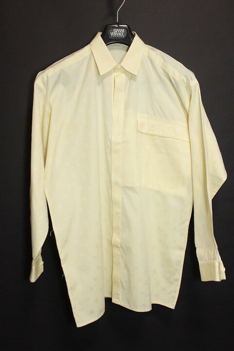 乐天商城 - GIANNI VERSACE ジャンニ ヴェルサーチ メデューサ 総柄 長袖 ワイシャツ イエロー size 48 / M メンズ 紳士 イタリア製 当時物 ビジネス スーツ【中古】【鑑定済み】【送料無料】