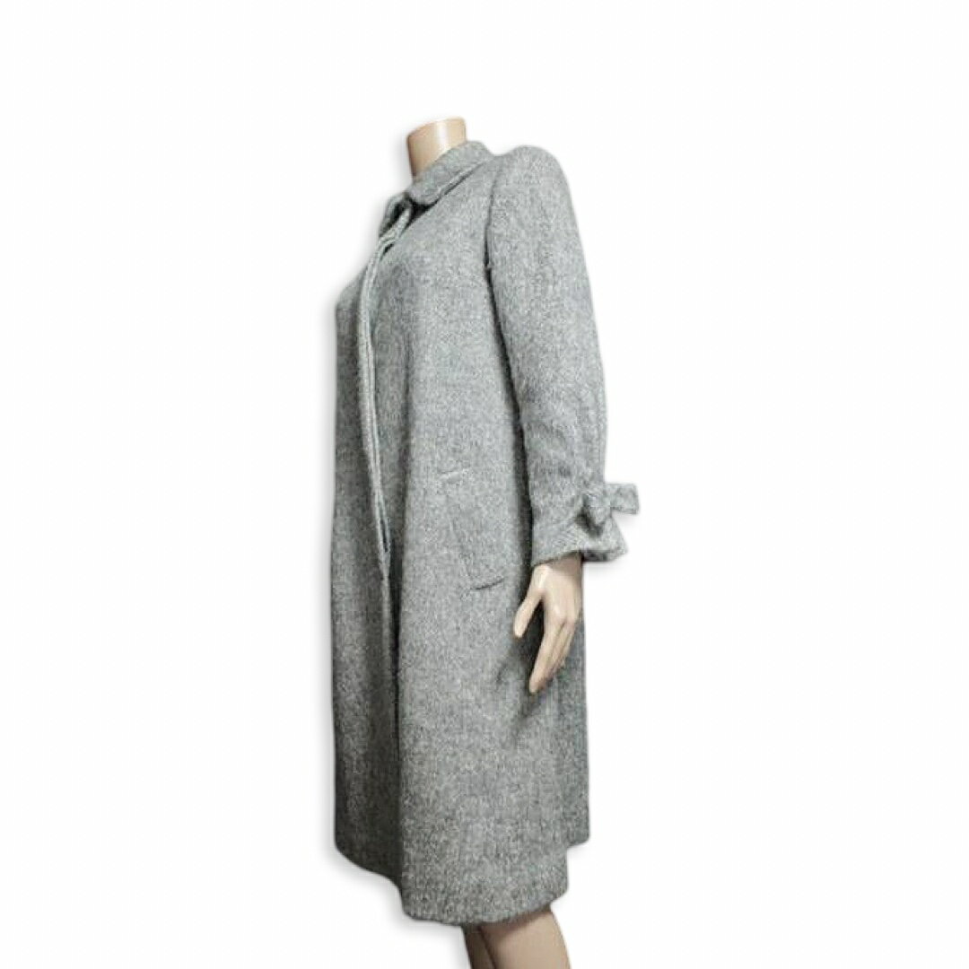 Boutique KOJI ブティックコージ AGNONA モヘア混 リボン袖 ステンカラーコート ロングコート size 7 レディース イタリア製 Aランク【中古】【鑑定済み】【送料無料】 2