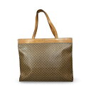 CELINE セリーヌ マカダム柄 トートバッグ ブラウン PVC レザー ビジネス 通学 マザーズバッグ 正規品【中古】【鑑定済み】【送料無料】