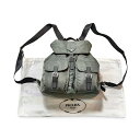 PRADA プラダ ナイロン トライアングルロゴ リュック バックパック グレー 正規品【中古】【鑑定済み】【送料無料】